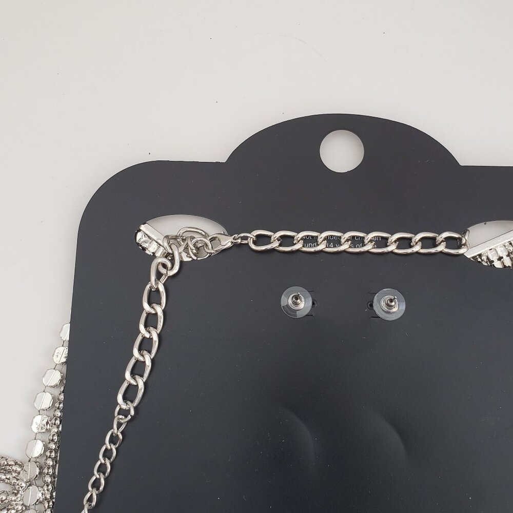 Ashley Stewart Silver Tone Statement Necklace Set - image 8